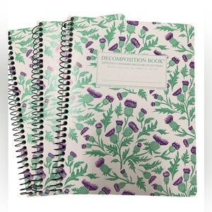 Spiral Notebook - Green and Purple Floral